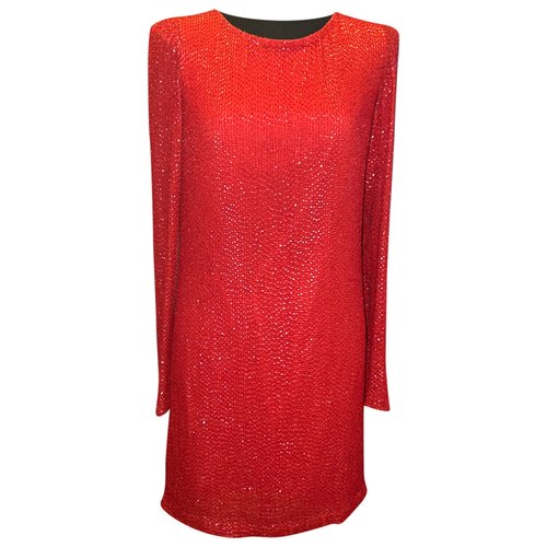 Pre-owned Hoss Intropia Glitter Mid-length Dress In Red