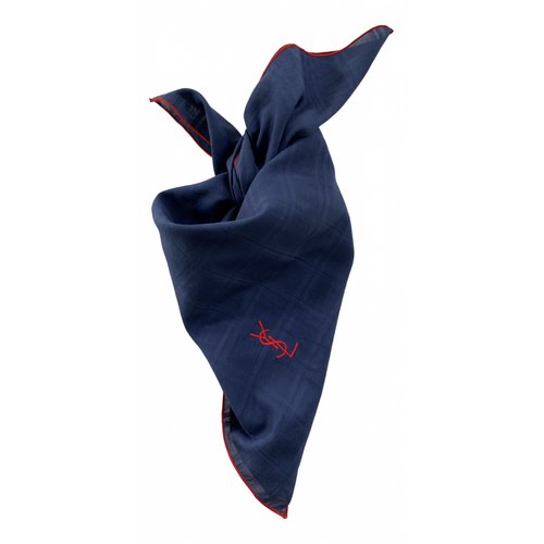 Pre-owned Saint Laurent Scarf & Pocket Square In Navy
