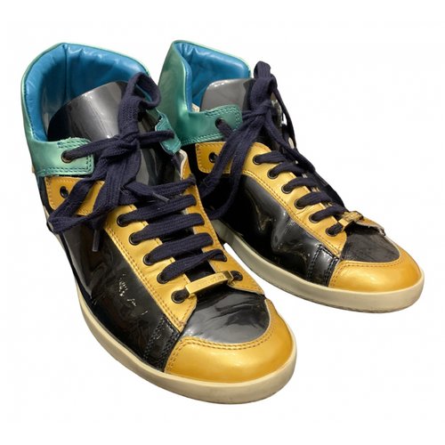 Pre-owned Giuseppe Zanotti Coby Patent Leather Trainers In Multicolour