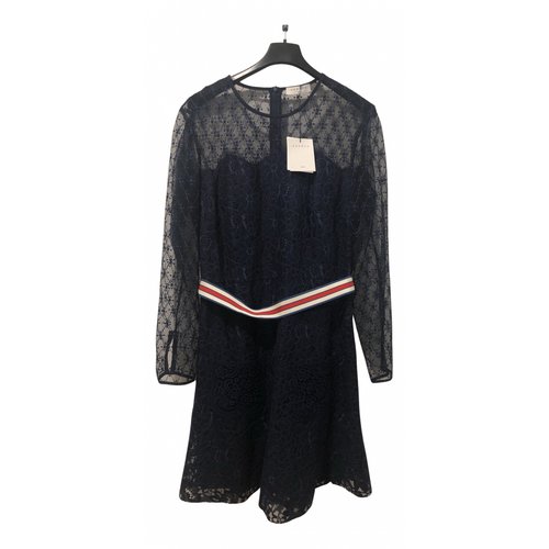 Pre-owned Sandro Spring Summer 2019 Lace Mini Dress In Blue