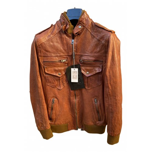 Pre-owned 0711 Tbilisi Leather Jacket In Brown