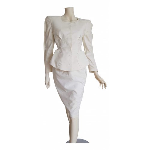 Pre-owned Mugler Suit Jacket In White