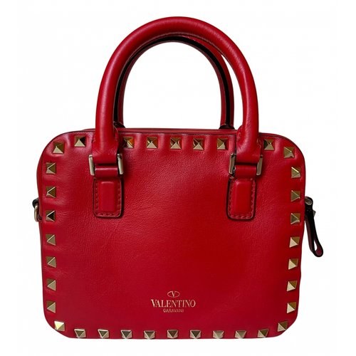 Pre-owned Valentino Garavani Leather Satchel In Red