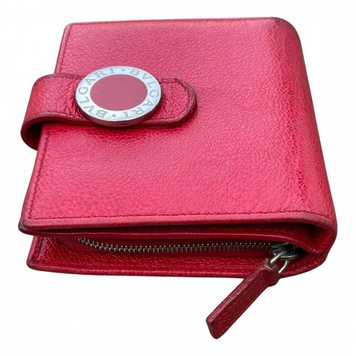 Pre-owned Bvlgari Leather Wallet In Red