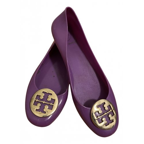 Pre-owned Tory Burch Ballet Flats In Purple