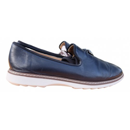 Pre-owned Giuseppe Zanotti Leather Flats In Navy
