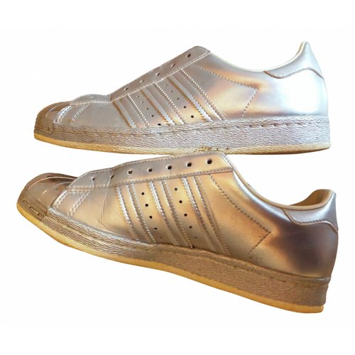 Pre-owned Adidas Originals Leather Trainers In Metallic