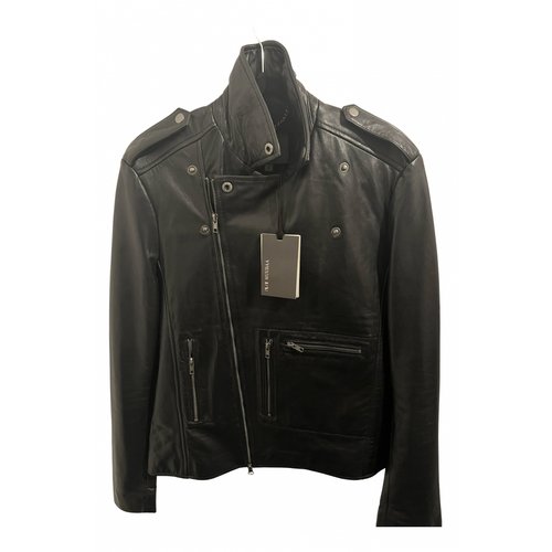 Pre-owned Muubaa Leather Jacket In Black
