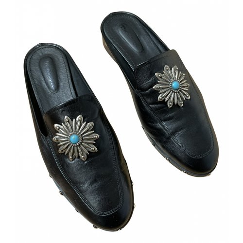 Pre-owned The Kooples Leather Sandals In Black