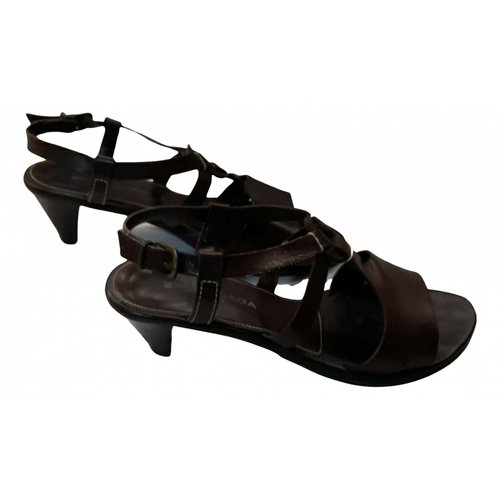 Pre-owned Balenciaga Leather Sandals In Brown