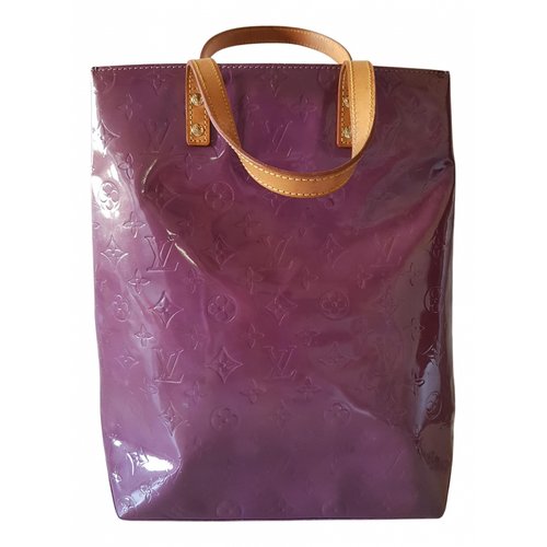 Pre-owned Louis Vuitton Reade Patent Leather Tote In Purple