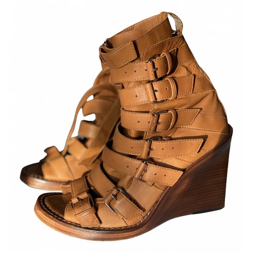 Pre-owned Ann Demeulemeester Leather Heels In Camel