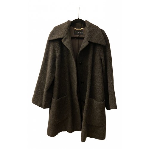 Pre-owned Gucci Wool Peacoat In Grey