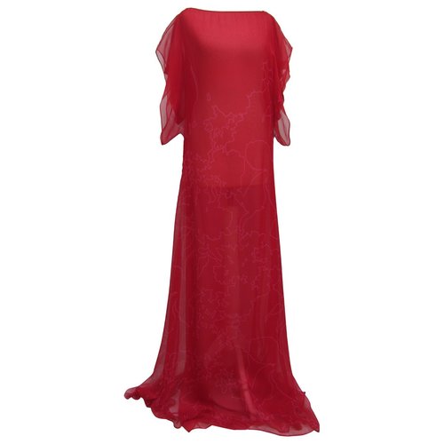 Pre-owned Saint Laurent Silk Maxi Dress In Red