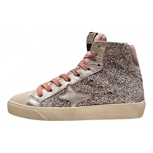 Pre-owned Ama Brand Glitter Trainers In Silver