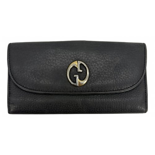 Pre-owned Gucci Leather Wallet In Grey