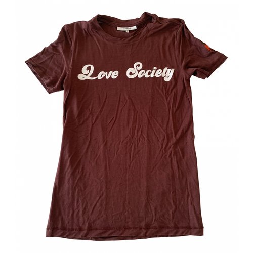 Pre-owned Ganni T-shirt In Brown