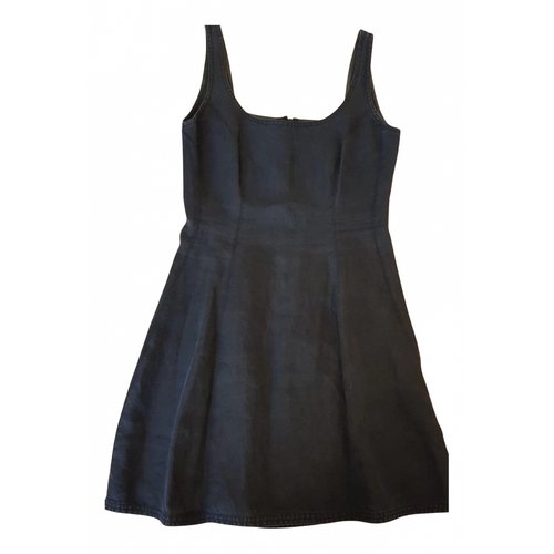 Pre-owned Versace Linen Mini Dress In Black