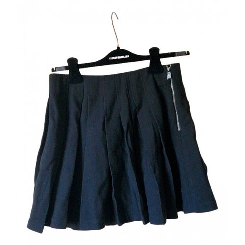 Pre-owned Shanghai Tang Wool Mini Skirt In Black