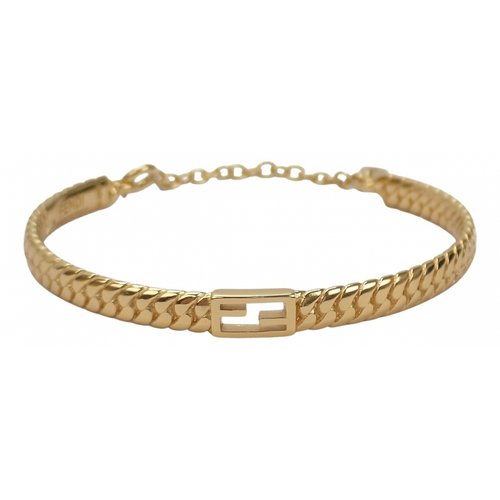 Pre-owned Fendi Baguette Bracelet In Gold