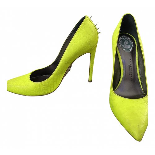 Pre-owned Philipp Plein Leather Heels In Yellow