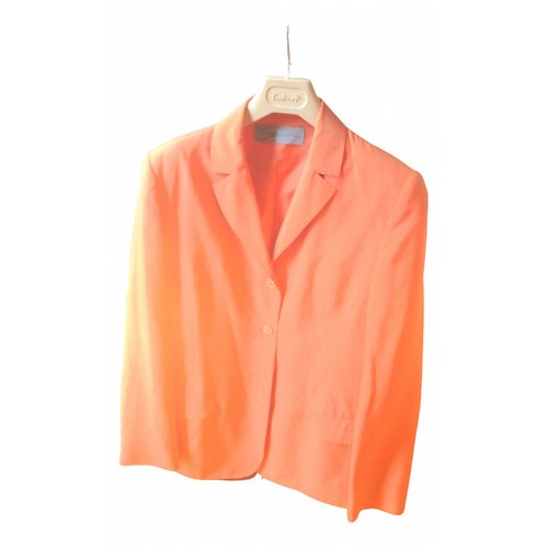 Pre-owned Genny Silk Suit Jacket In Orange