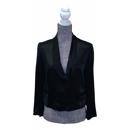 Pre-owned Chloé Silk Short Vest In Black