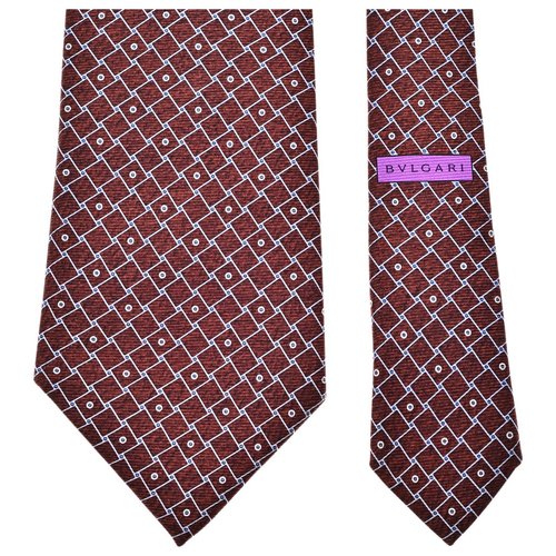 Pre-owned Bvlgari Silk Tie In Brown