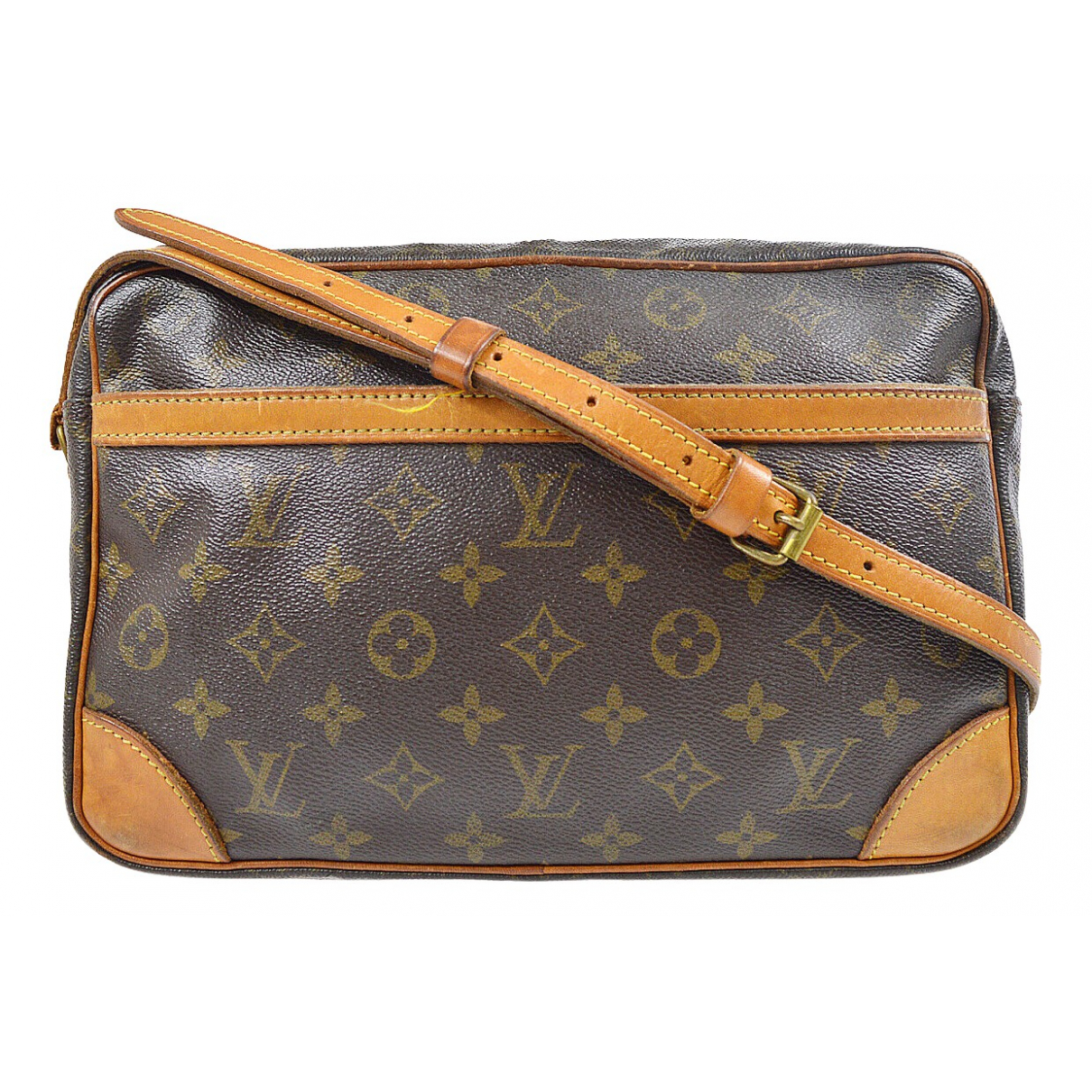 Pre-owned Louis Vuitton Trocadã©ro Leather Crossbody Bag In Brown | ModeSens