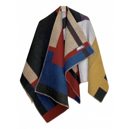 Pre-owned Burberry Wool Poncho In Multicolour