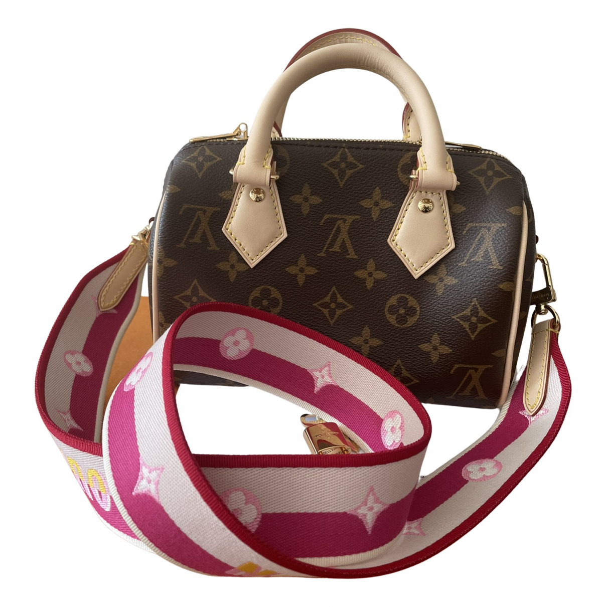 Pre-owned Louis Vuitton Speedy Bandouliã¨re Linen Handbag In Brown |  ModeSens