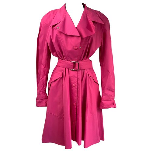 Pre-owned Mugler Trench Coat In Pink