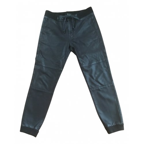 Pre-owned Mother Mvegan Leather Trousers In Black
