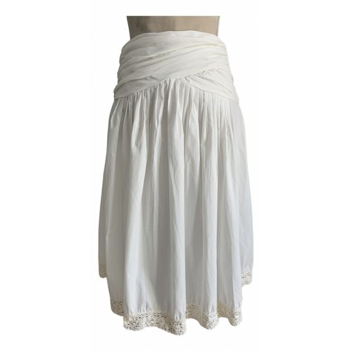 Pre-owned Maje Maxi Skirt In White