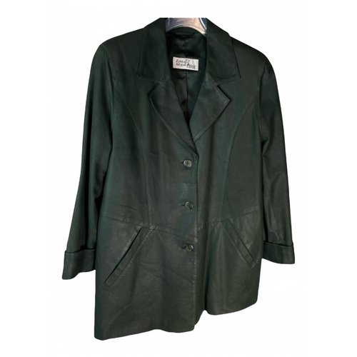 Pre-owned Linea Pelle Leather Jacket In Green