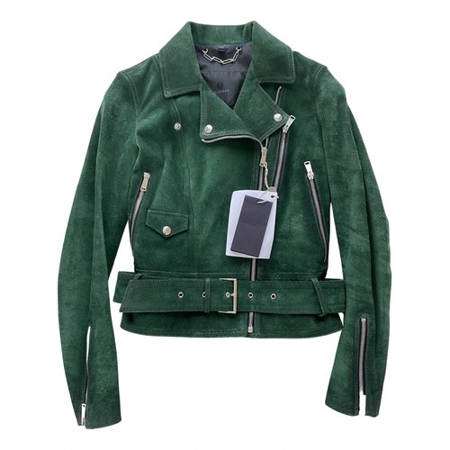 Pre-owned Belstaff Leather Jacket In Green