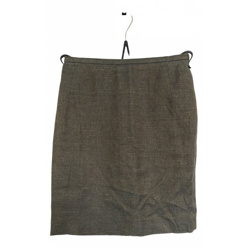 Pre-owned Jil Sander Linen Mini Skirt In Khaki