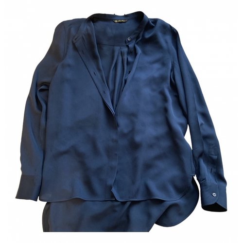 Pre-owned Loro Piana Silk Blouse In Navy