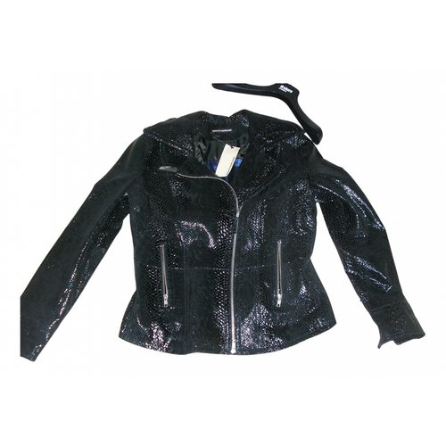 Pre-owned Drykorn Leather Short Vest In Black