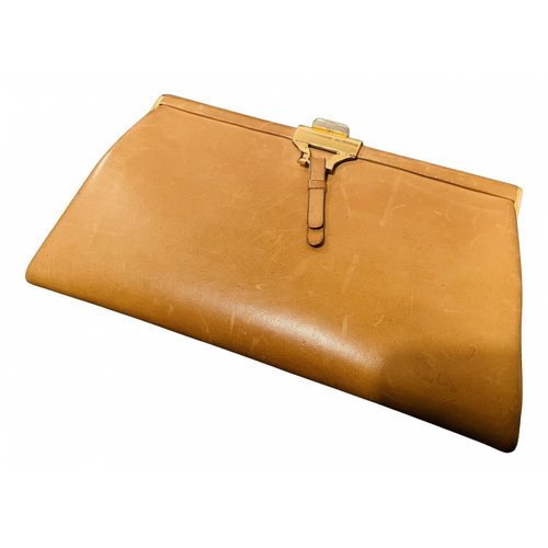 Pre-owned Loewe Leather Clutch Bag In Yellow