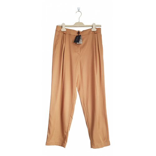 Pre-owned Massimo Dutti Straight Pants In Gold