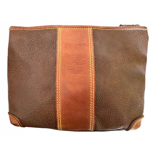 Pre-owned Timberland Cloth Clutch Bag In Brown