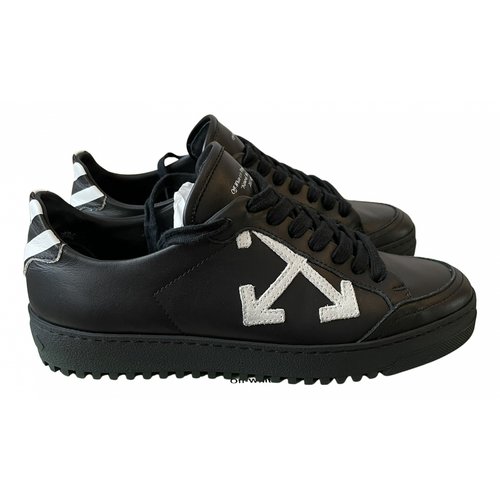Pre-owned Off-white Leather Trainers In Black