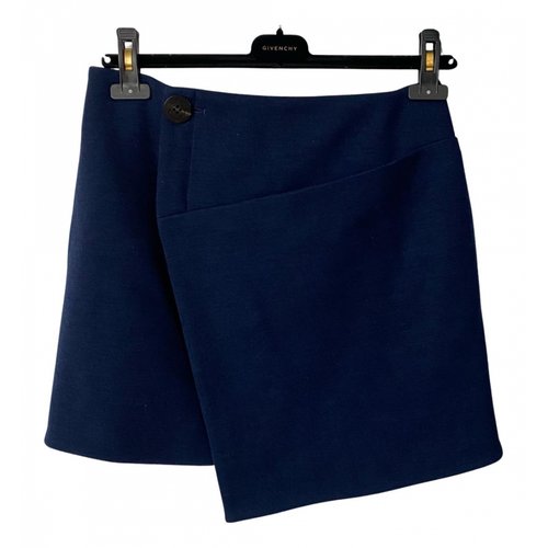 Pre-owned Balenciaga Wool Mini Skirt In Blue