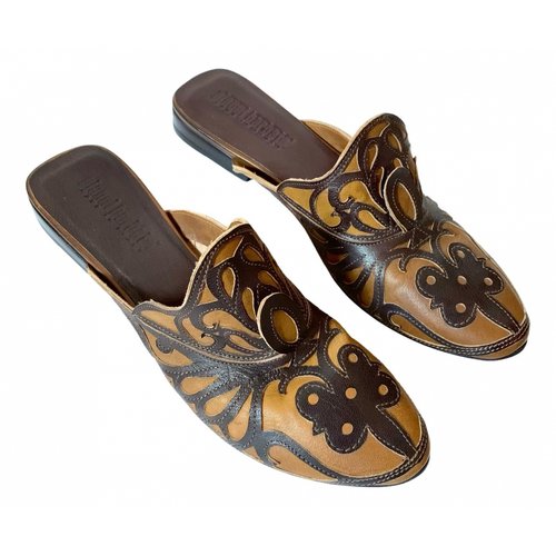 Pre-owned Gianni Barbato Leather Mules In Brown