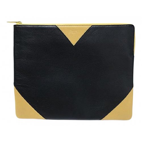 Pre-owned Celine Leather Clutch Bag In Black
