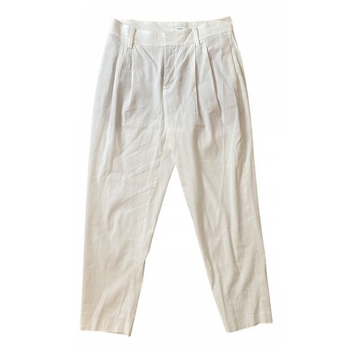 Pre-owned Vince Linen Straight Pants In White