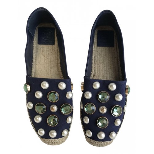 Pre-owned Tory Burch Cloth Espadrilles In Blue