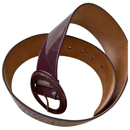 Pre-owned Escada Patent Leather Belt In Burgundy