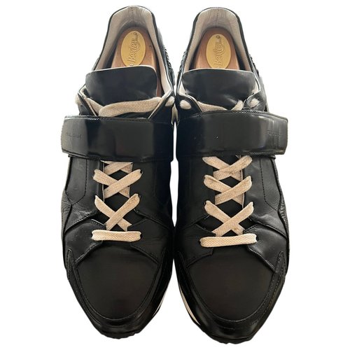 Pre-owned Pierre Hardy Leather Low Trainers In Black